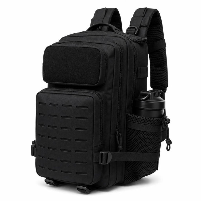 Mochila de entreno negra con sistema MOLLE y portabotellas